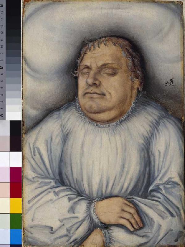 Martin Luther auf dem Totenbett van Lucas Cranach (de oude)