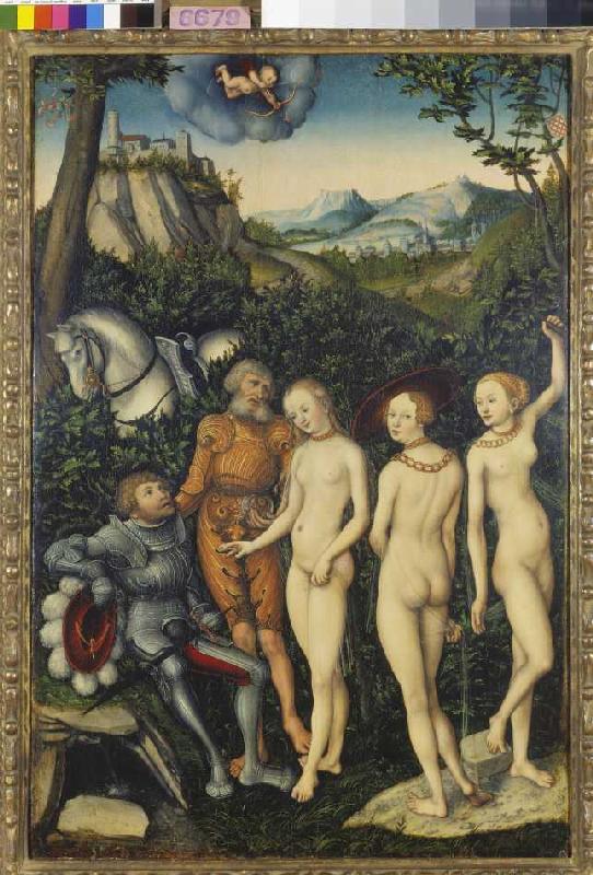 Das Urteil des Paris. van Lucas Cranach (de oude)