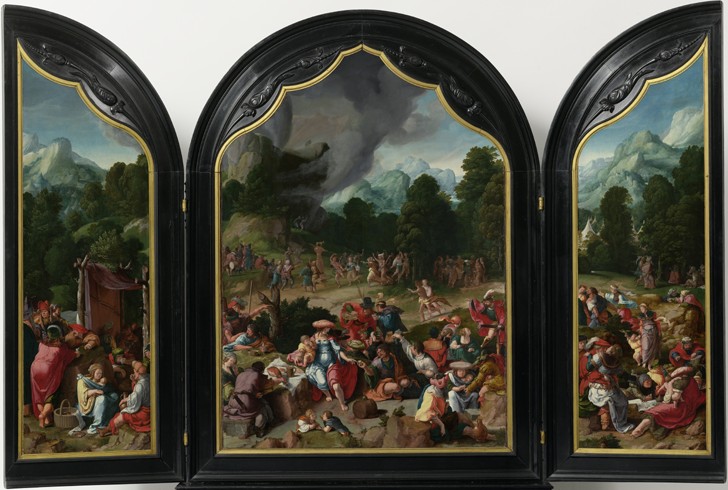Triptych with the Adoration of the Golden Calf van Lucas van Leyden