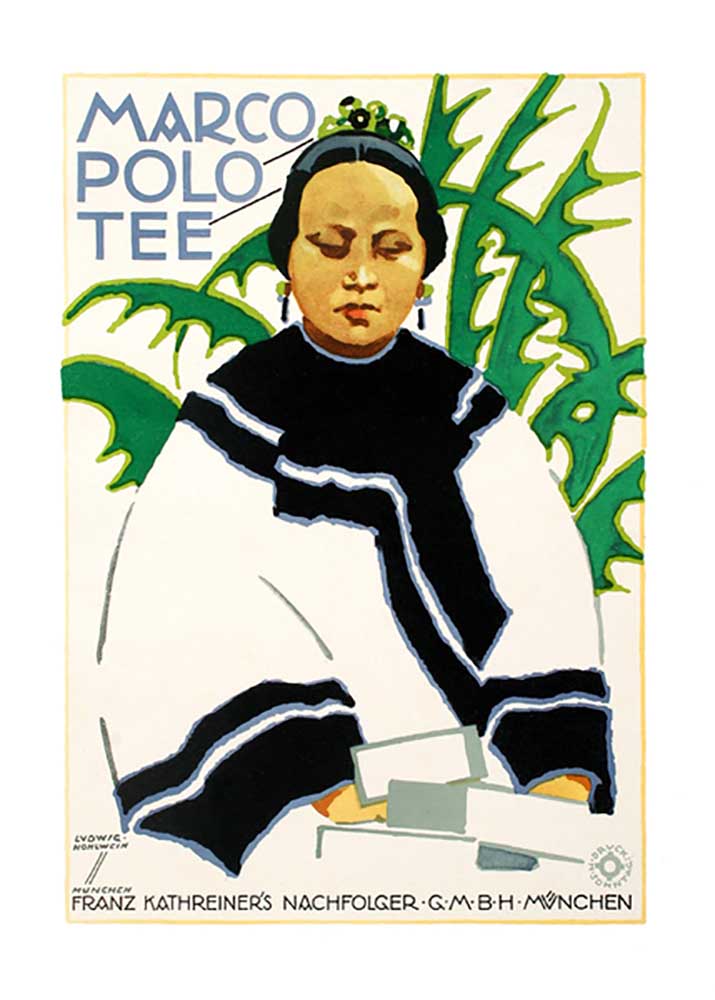 Poster advertising Marco Polo Tea, c.1926 van Ludwig Hohlwein