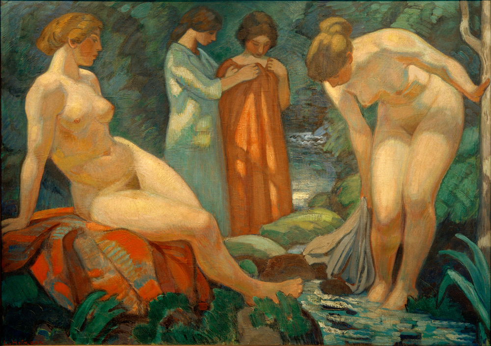 Frauen am Waldquell van Ludwig von Hofmann
