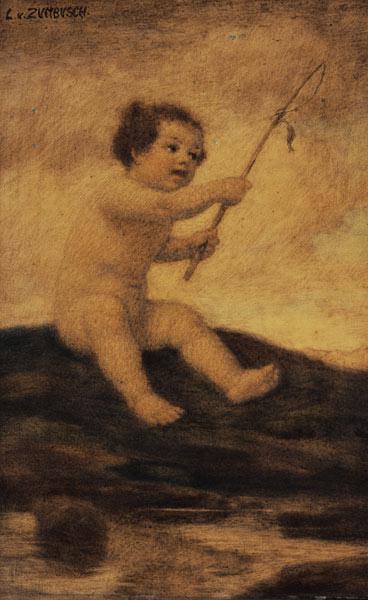 Angelnder Putto.