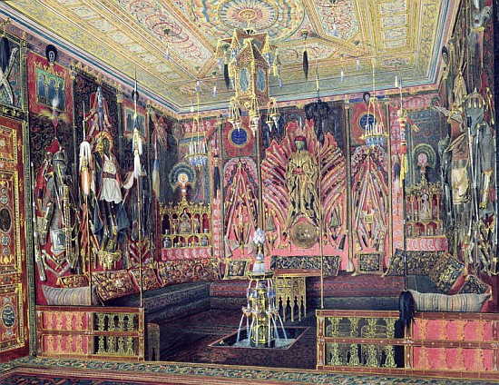 The Arabian Hall in the Catherine Palace at Tsarskoye Selo, c.1850 (w/c & white colour on paper) van Luigi (Ludwig Osipovich) Premazzi