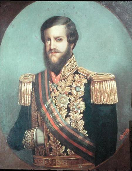 Pedro II (1825-91) Emperor of Brazil van Luis de Miranda Pereira Visconde de Menezes