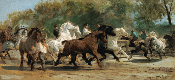 Study for the Horsemarket van Maria-Rosa Bonheur
