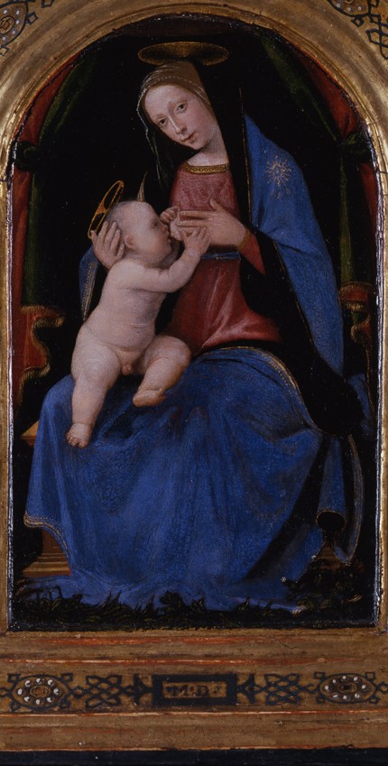 Triptych, central panel: Enthroned Maria lactans van Mariotto di Bigio Albertinelli