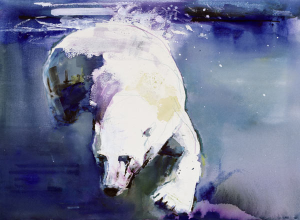 Underwater Bear, 1999 (mixed media on paper)  van Mark  Adlington