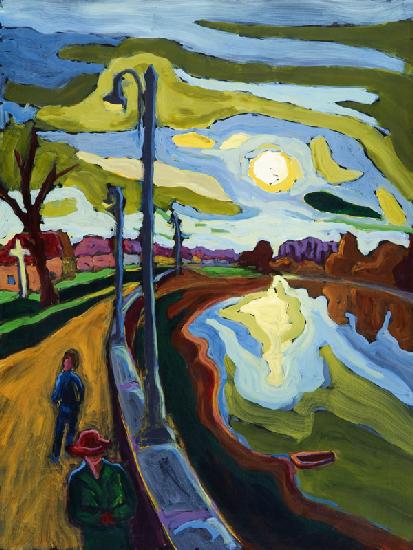 Koros-Bank Evenings, 2008 (oil on board) 