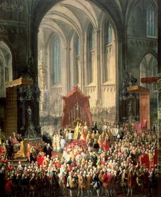 The Coronation of Joseph II (1741-90) as Emperor of Germany in Frankfurt Cathedral, 1764 (for detail van Martin II Mytens or Meytens
