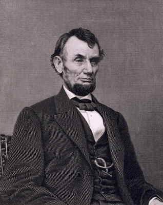 Abraham Lincoln, engraved from a photograph by William G. Jackman (engraving) van Mathew Brady