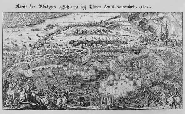 Abriss der Blutigen Schlacht bey Luetzen (...) van Matthäus Merian de oude