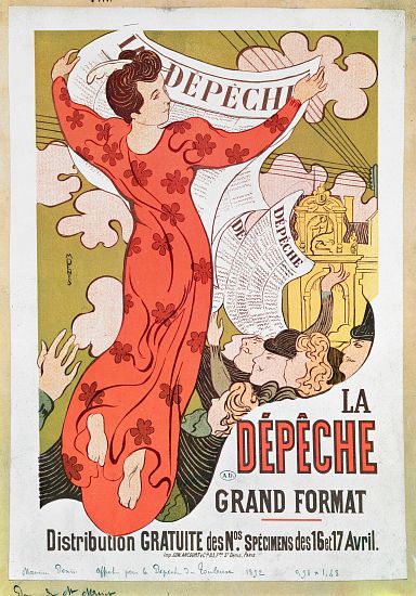 Poster advertising 'La Depeche de Toulouse' newspaper van Maurice Denis