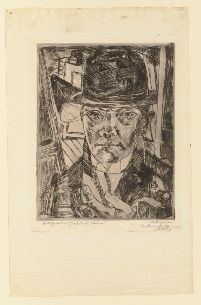 Self-Portrait in Bowler Hat van Max  Beckmann