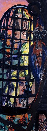 Perseus. Triptych. Rechte Tafel. 1941 van Max  Beckmann