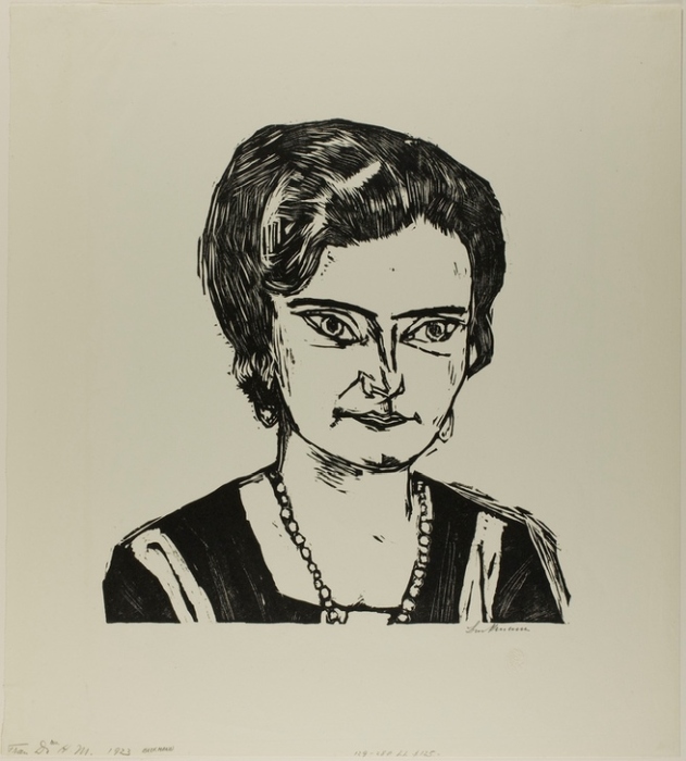 Portrait of Frau H.M. (Naila), plate two from Die Kunst der Gegenwart van Max  Beckmann
