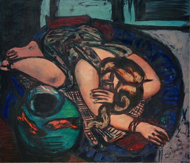 Ruhendes Mädchen van Max  Beckmann