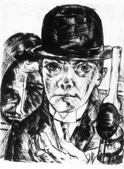 Self-portrait with Bowler Hat van Max  Beckmann