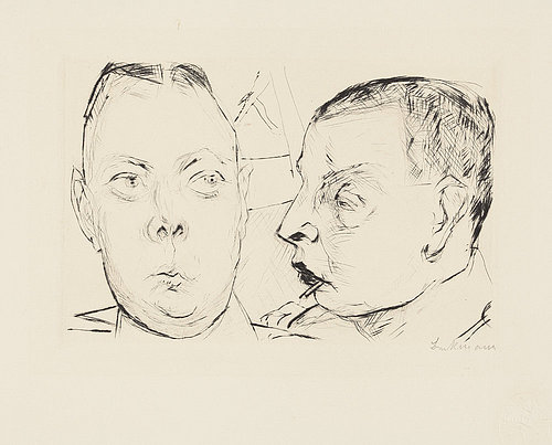 Zwei Autooffiziere, aus Gesichter, Bl. 15. 1915 (H 84 B.b.) van Max  Beckmann