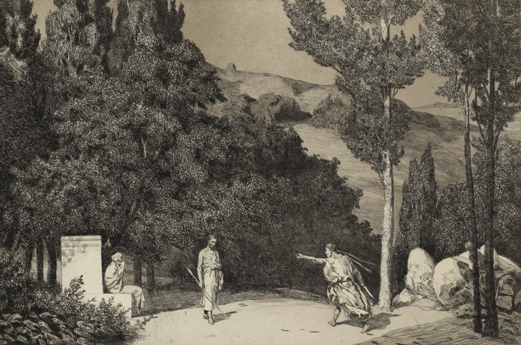 Pyramus and Thisbe II (From the series Opus II) van Max Klinger