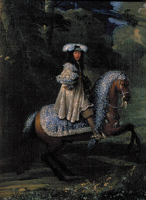 Bildnis eines Reiters in vornehmem Kleid van Meister (Französischer)