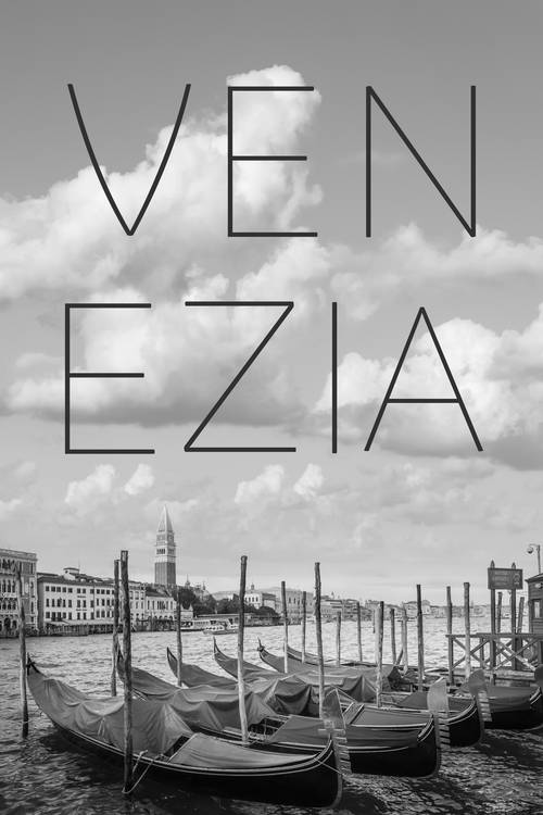 Venetië Grand Canal & St. Mark\'s Toren | Tekst & Skyline van Melanie Viola
