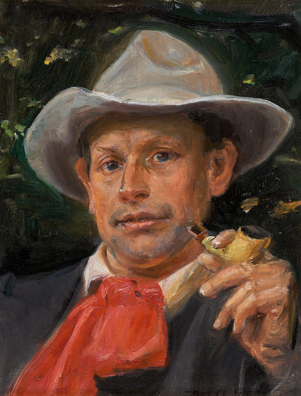 Portrait of Martin Andersen Nexø van Michael Peter Ancher