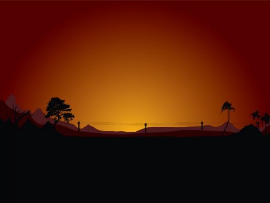 sunset desert van Michael Travers