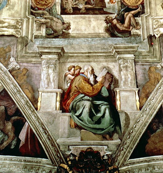 Sistine Chapel Ceiling, 1508-12 (detail of 177197) van Michelangelo (Buonarroti)