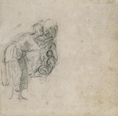 Study of a group of Figures, c.1511 (black chalk on paper) van Michelangelo (Buonarroti)