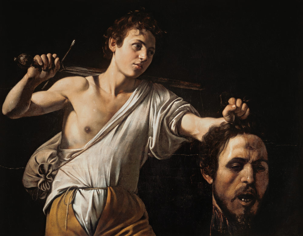 David met het hoofd van  Goliath van Michelangelo Caravaggio