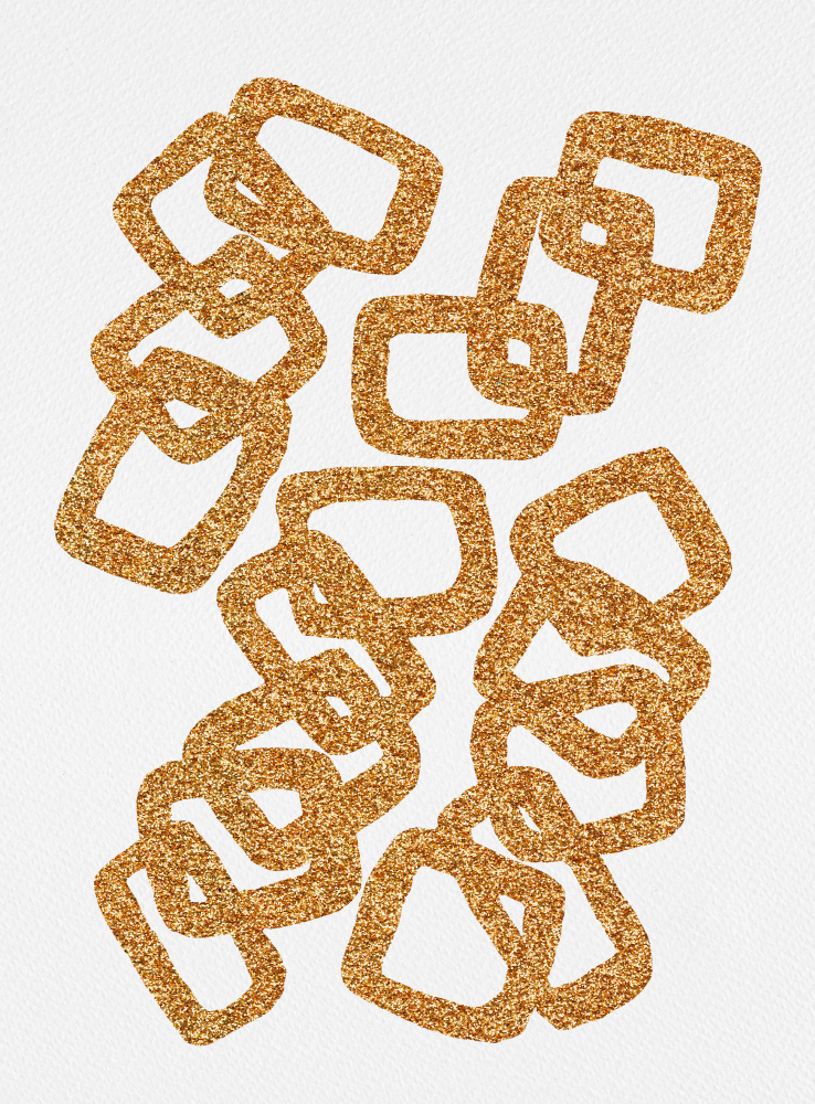 Copper Glitter Rectangle Chain van Michele Channell