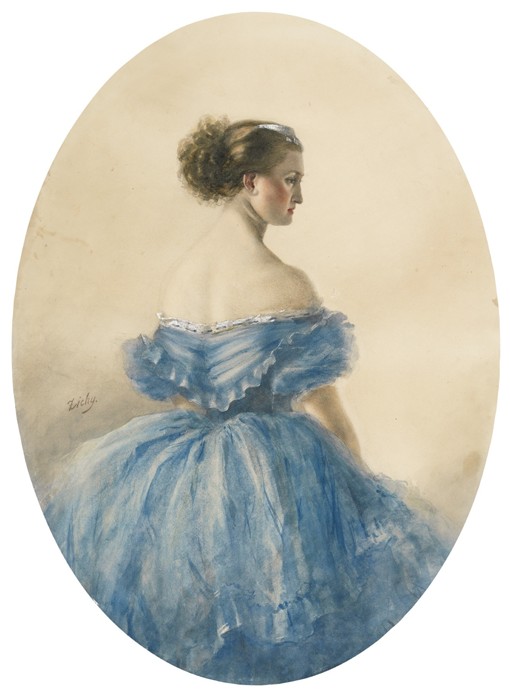 Portrait of Princess Anna zu Sayn-Wittgenstein van Mihaly von Zichy