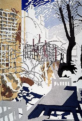 Stark Winter Back-Garden, 1993 (colour linocut) 