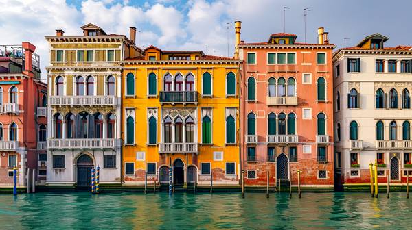 Bunte Häuser am Canale Grande in Venedig  van Miro May