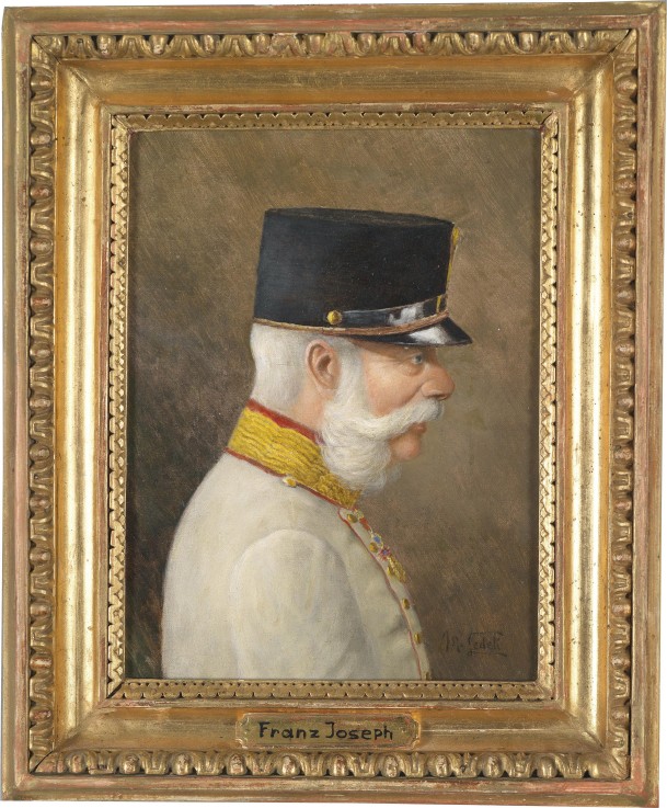 Portrait of Franz Joseph I of Austria van Moritz Ledeli