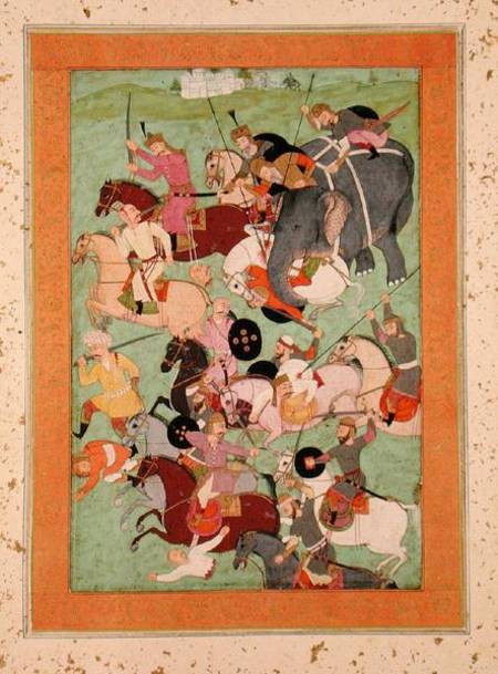 Battle Scene, from the Large Clive Album van Mughal School