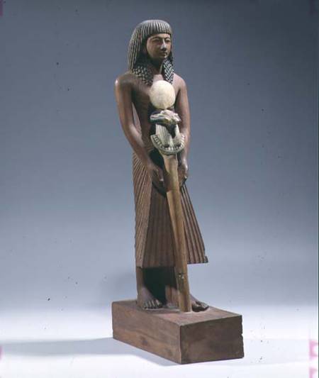 Standard bearer with a ram-headed standard van New Kingdom Egyptian