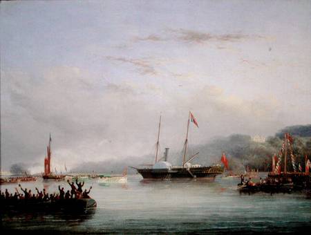 The First Victoria And Albert Yacht off Plymouth van Nicholas Matthews Condy