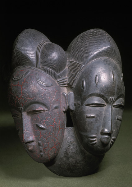 Afrikan.Zwillingsmaske der Baule van 
