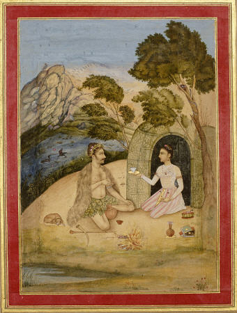 A Lady Entertaining A Bhil By Ali Quli Jubadar, Kashmir, 1650-1700 van 