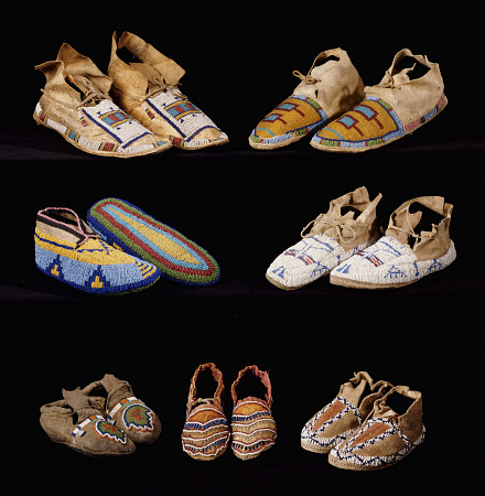 An Assortment Of Arapaho, Crow, Western Sioux, Apache And Blackfeet Adult And Child''s Beaded Hide M van 