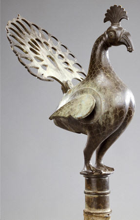 An Important Deccani Bronze Peacock, Circa 14th Century van 
