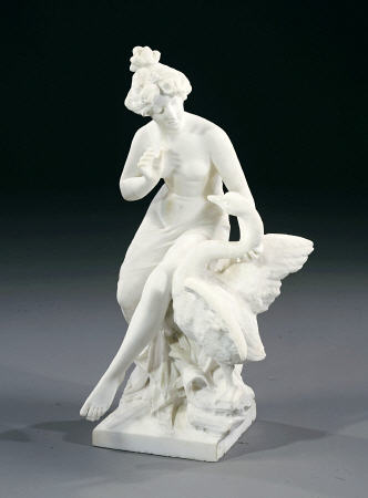 An Italian White Marble Group Of Leda And The Swan van 