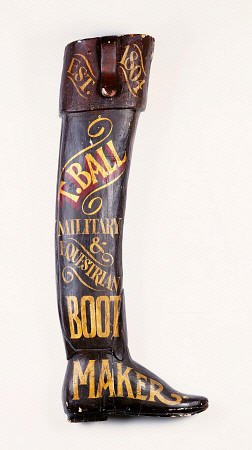 A Painted And Carved Wooden Boot Maker''s Shop Sign, 19th Century van 