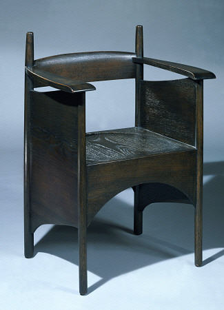 A Stained Oak Armchair Designed By Charles Rennie Mackintosh (1868-1928) For The Argyle Street Tea R van 