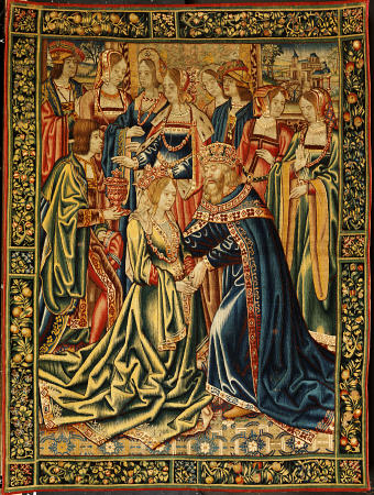 A Tournai Tapestry In Wools And Silks Depicting A Royal Marriage van 