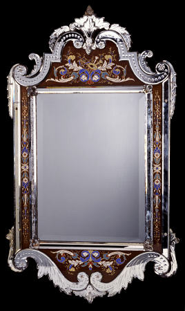 A Venetian Glass Framed Wall Mirror, Late 19th Or Early 20th Century van 