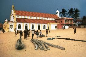 Church at coastal village near Kanyakumari (photo) 