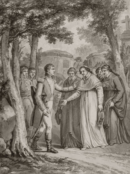 Napoleon und Pius VII. in Fontainebleau van 
