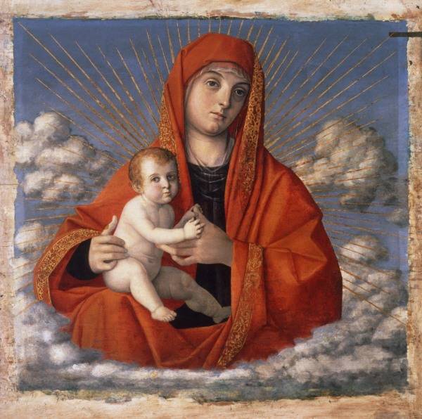 N.Rondinelli, Maria mit Kind in Wolken van 